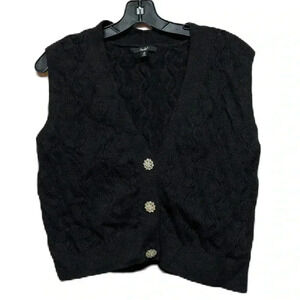 Papaya size medium black cable knit sweater vest